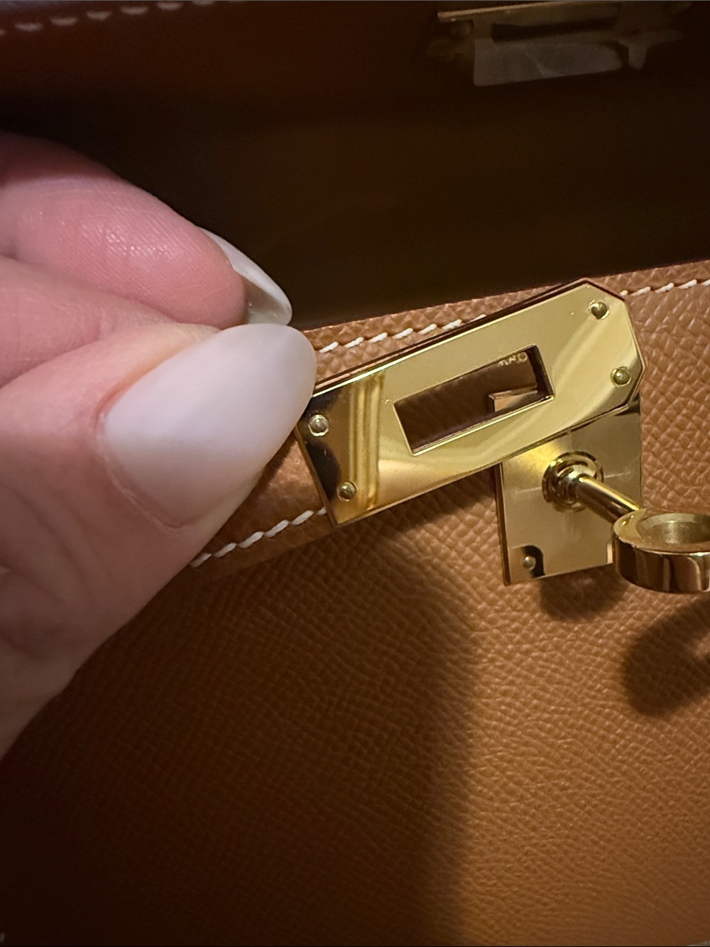 Mini Top-Handle Bag in Tan with Scarf-Wrapped Handle - Picture 9 of 11
